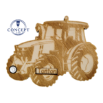 Faire-part de demande de parrain ou marraine en bois, thème tracteur, vue 2