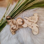 Faire-part de demande de parrain ou marraine en bois, thème motocross, vue 4