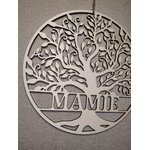 Arbre de vie « Mamie » en bois avec cœur, personnalisé, vue 3
