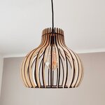 Suspension lumineuse LuminaCurve de 24,5 cm en bois, vue 2