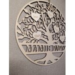 Arbre de vie « Mamie Papy » en bois avec cœur, personnalisé