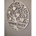 Arbre de vie « Mamie Papy » en bois avec cœur, personnalisé, vue 2