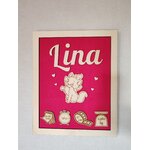 Pancarte de naissance personnalisée en bois, vue 3