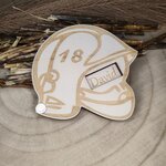 Faire-part de demande de parrain ou marraine en bois, thème pompier, vue 2