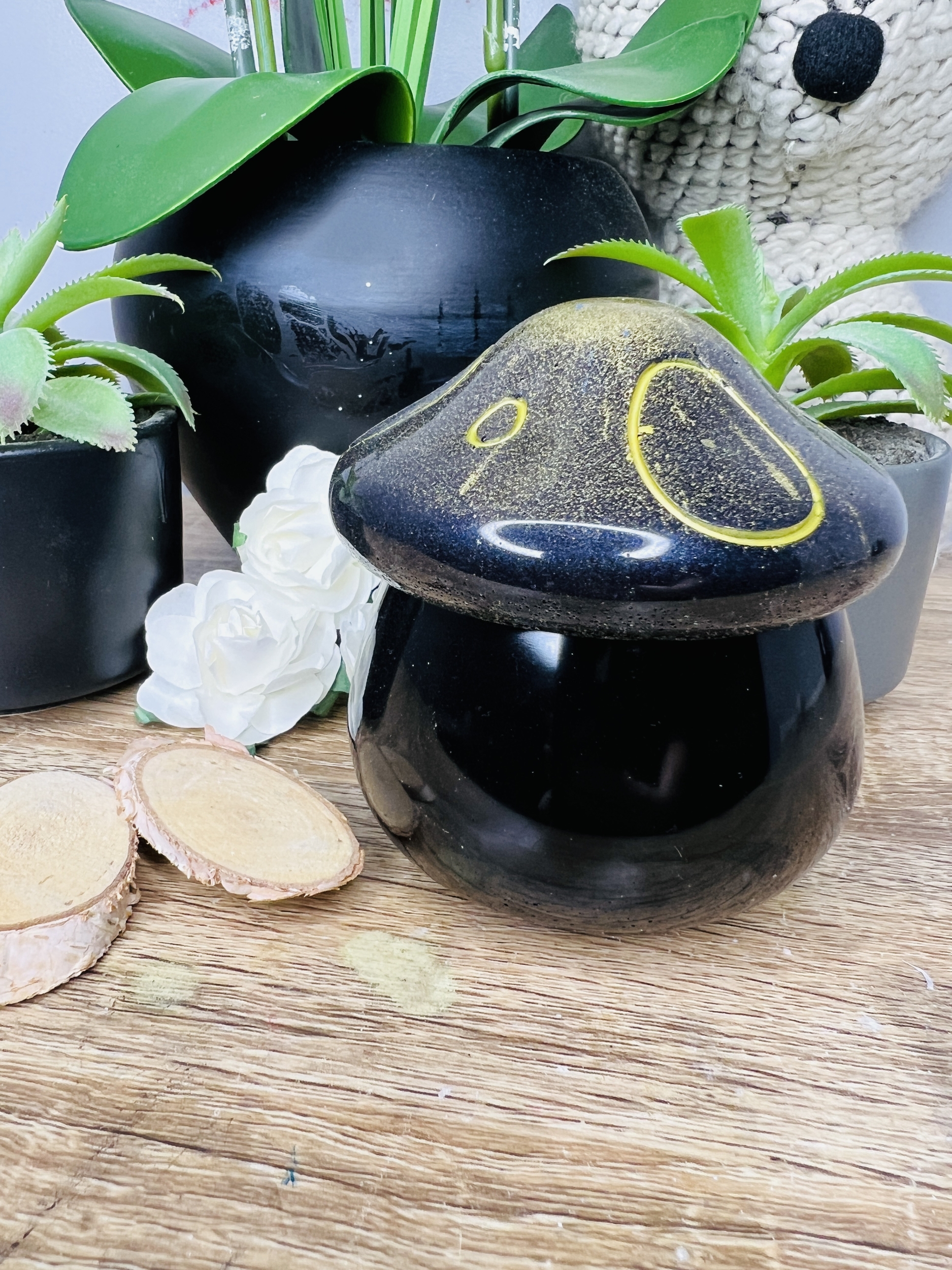 Boite Champignon - Black & Gold