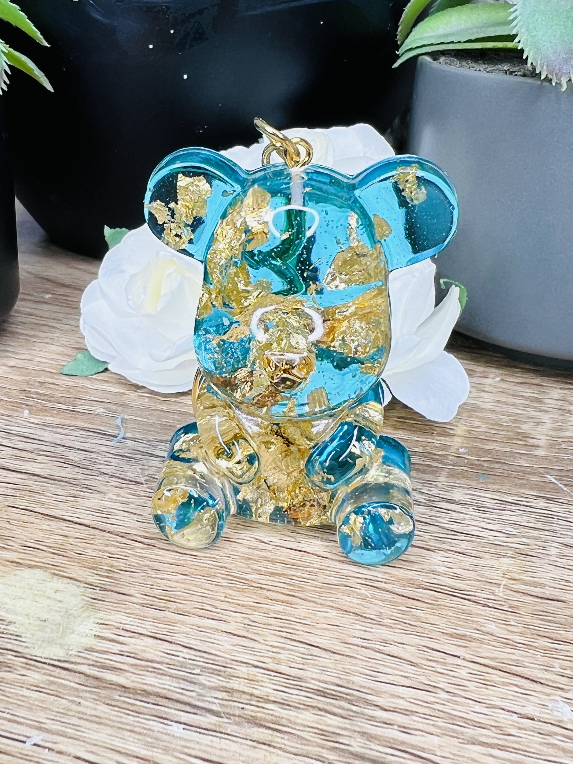 Porte clés Ourson - Blue & Gold