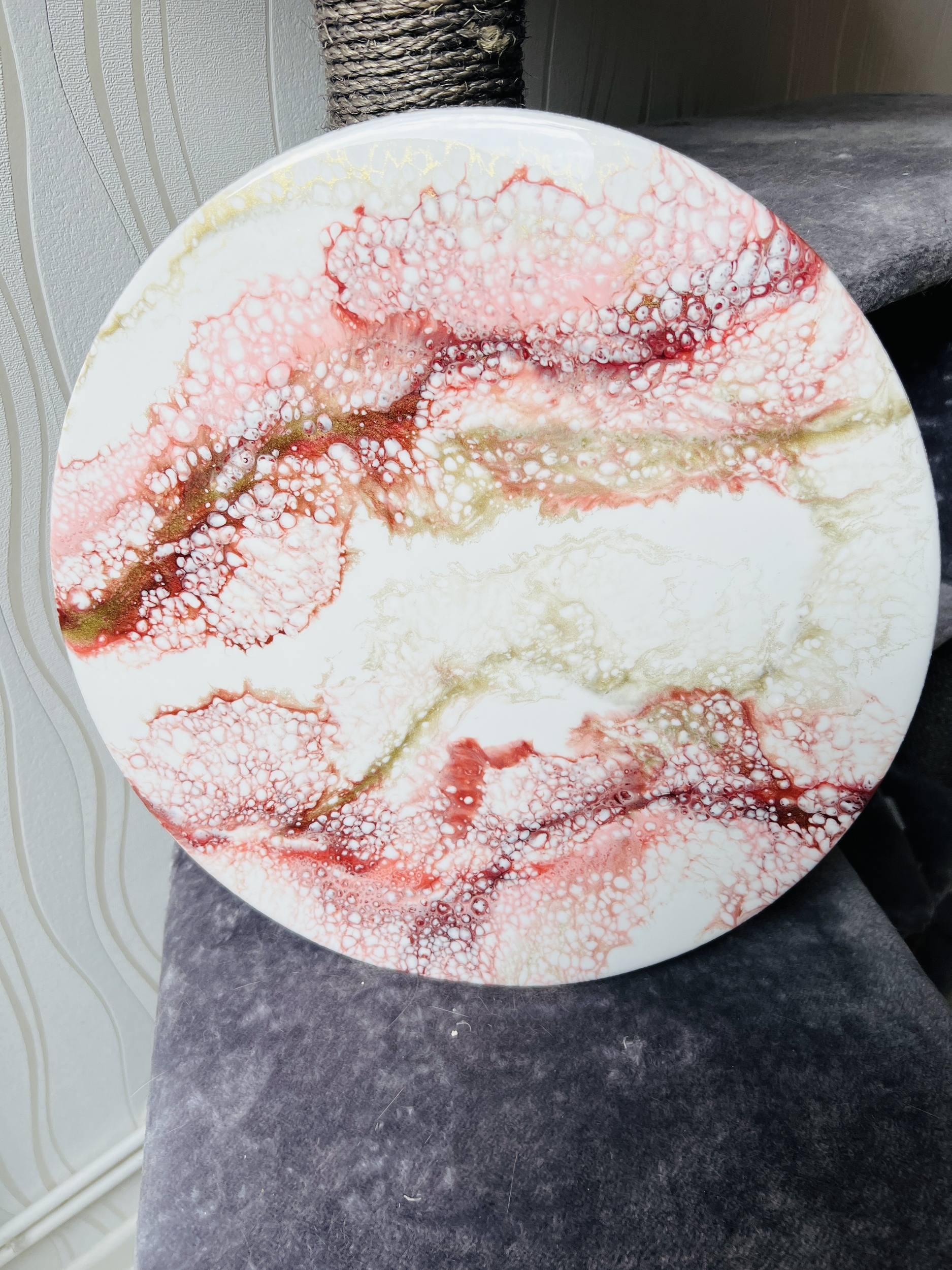 Tableau résine Epoxy Rose