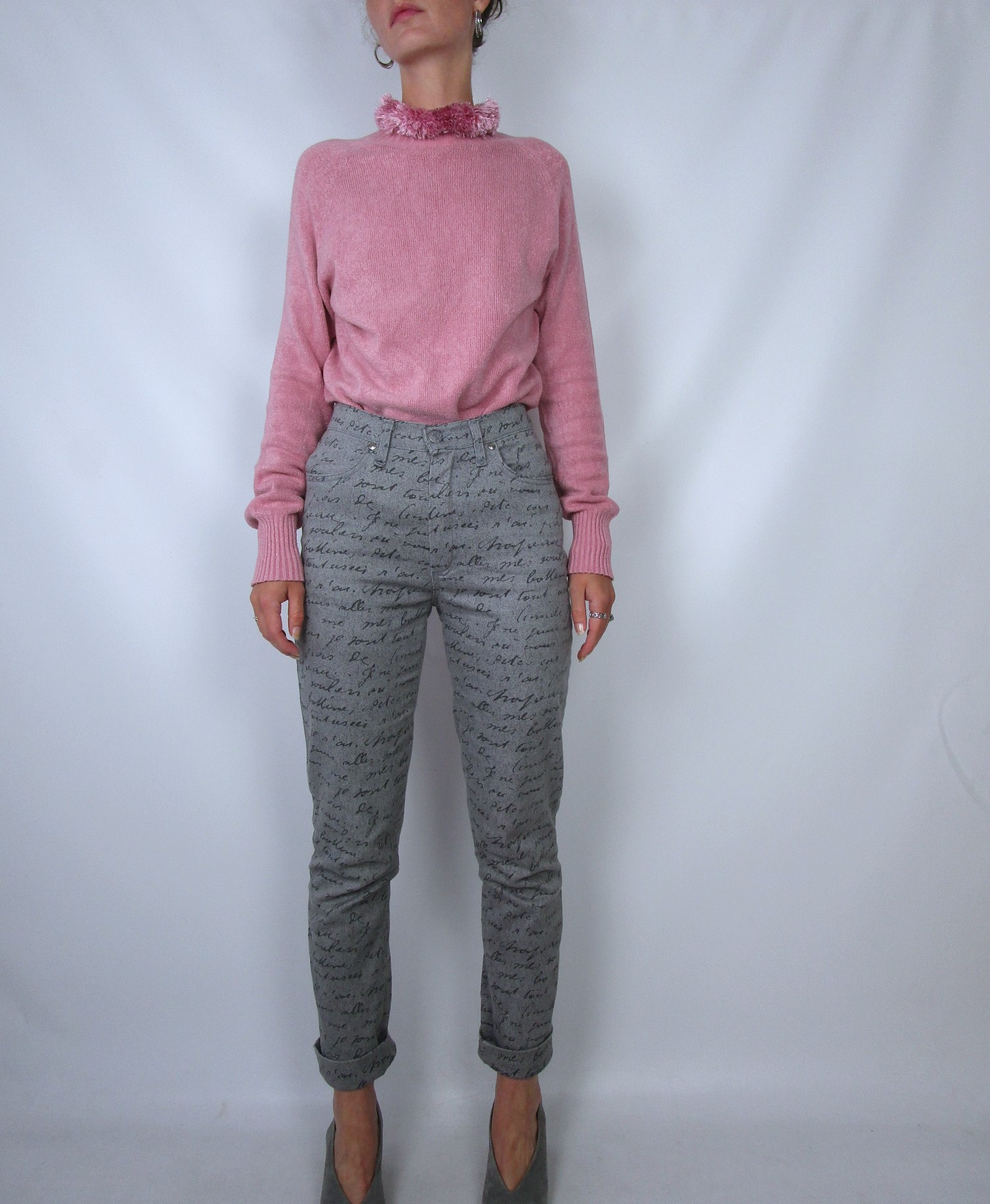 Jean droit taille haute gris XS/S