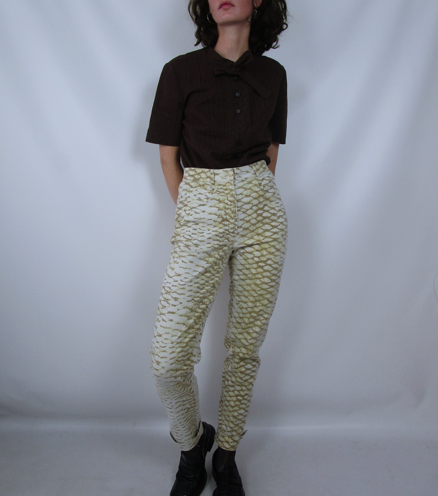 Jean taille haute stretch écaille de serpent XS/S