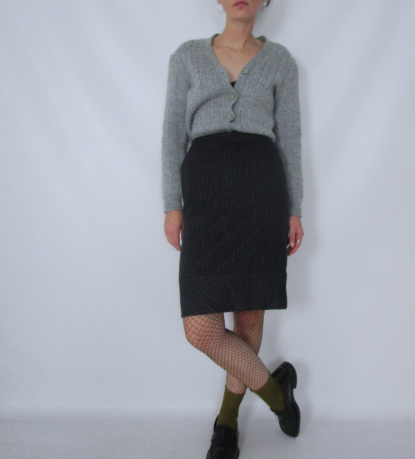 Jupe taille haute anthracite rayures tennis Manoukian XXS/XS