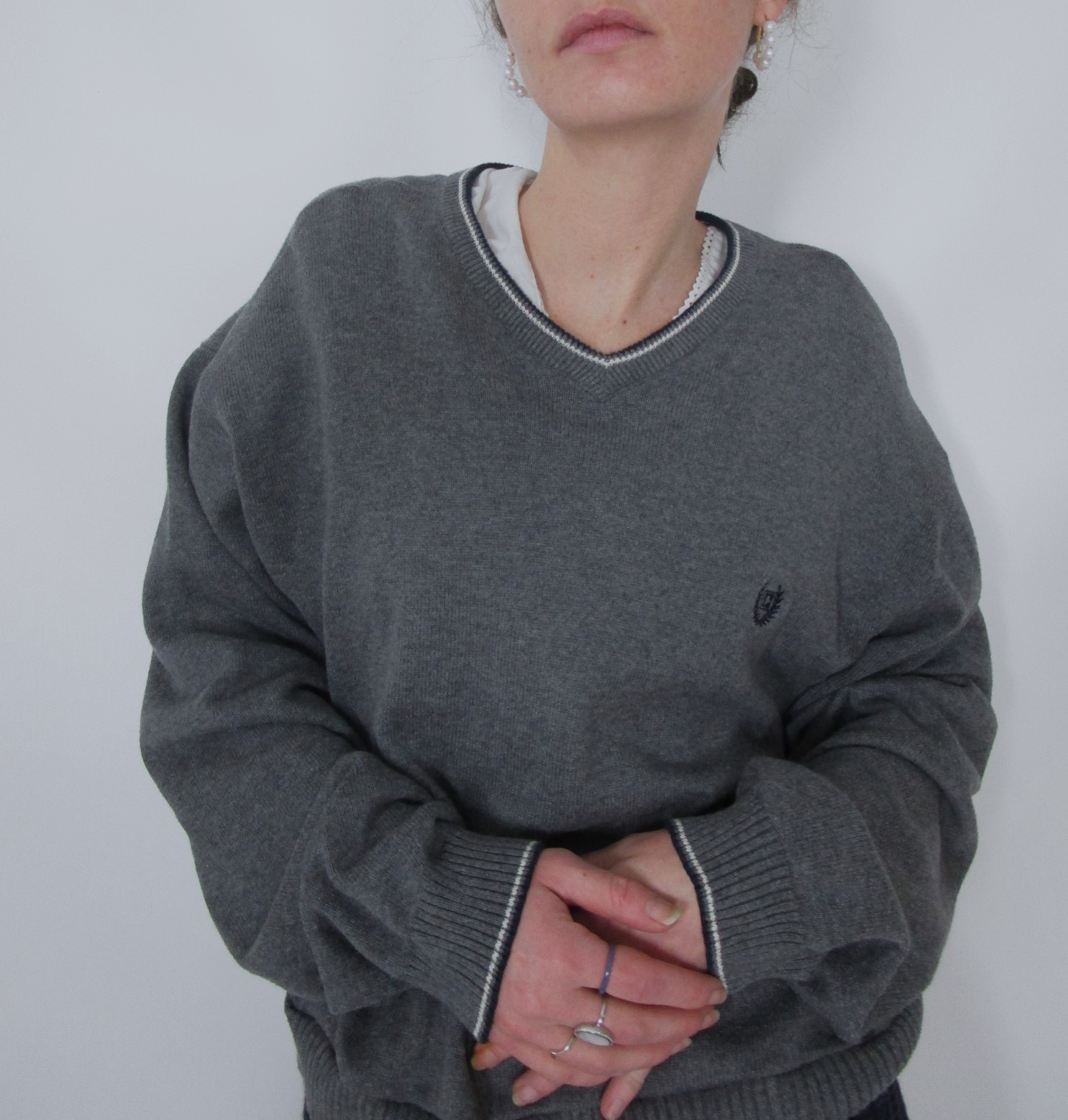 Pull court col V gris souris Chaps M/L