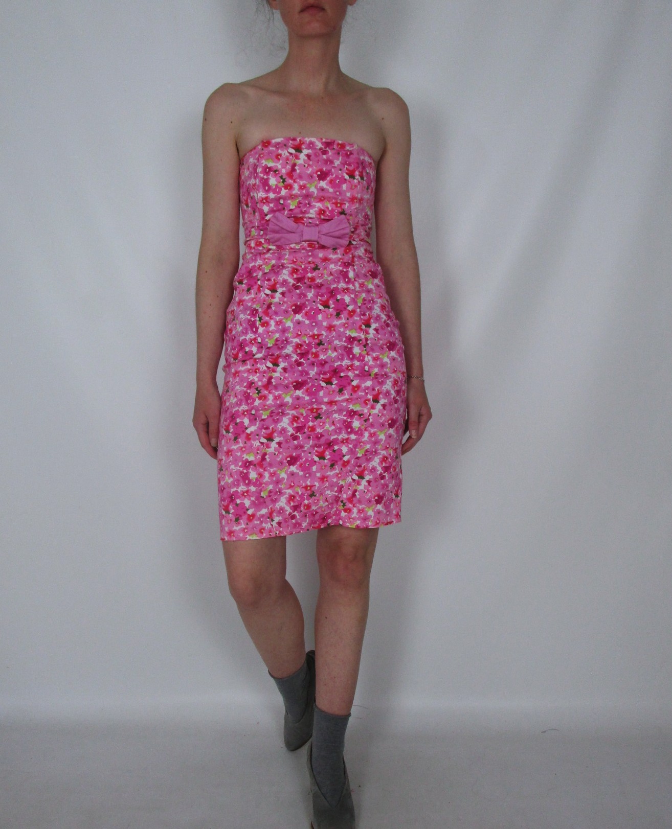 Robe bustier fleurs roses XXS