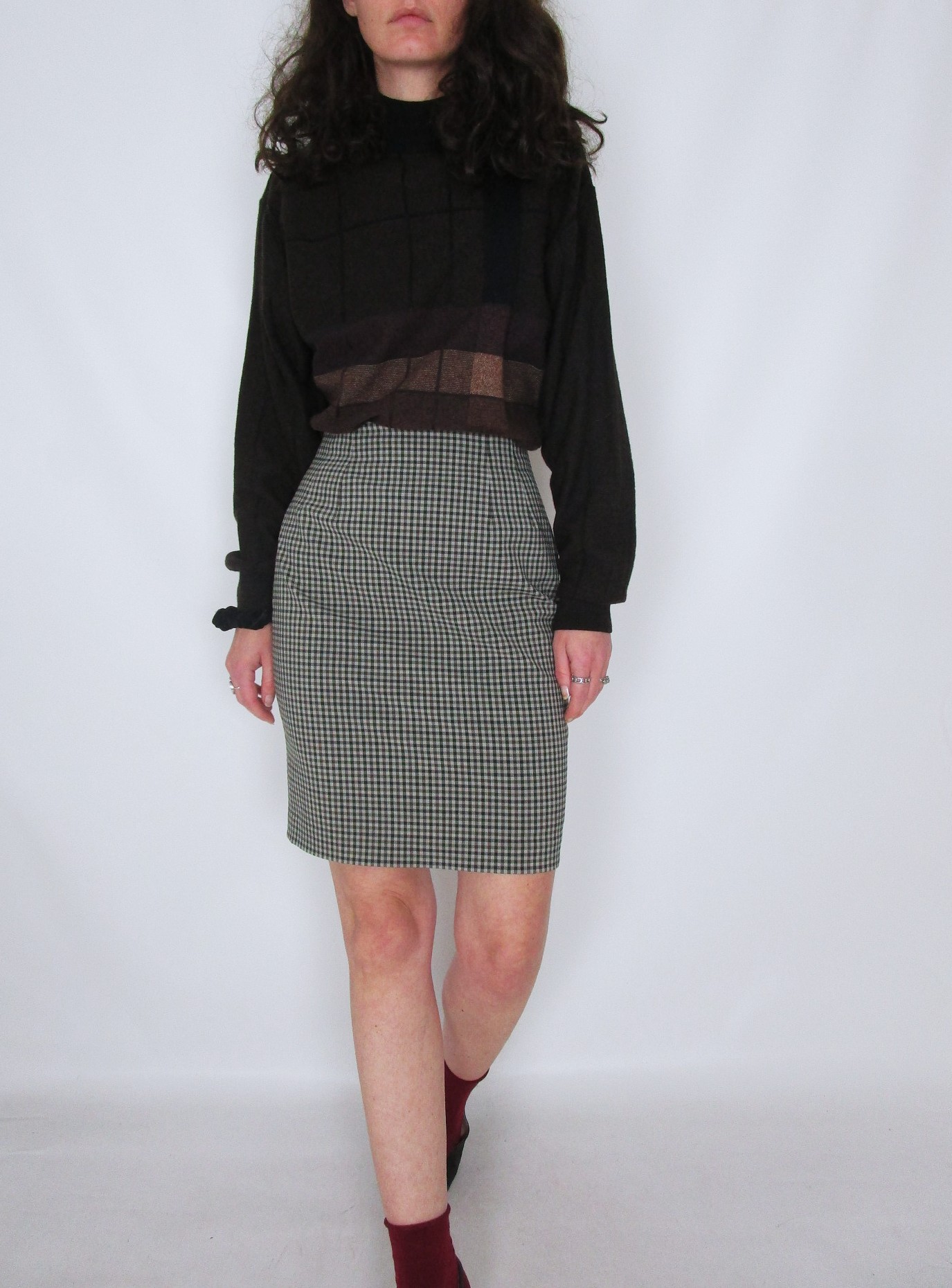 Mini-jupe tartan kaki XS/S
