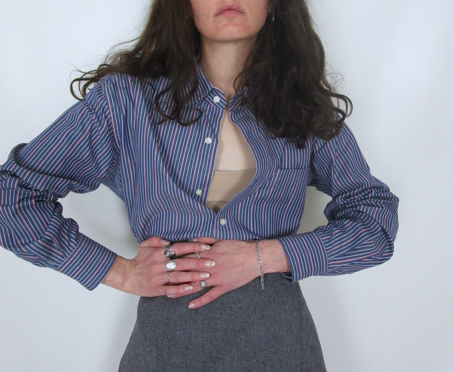 Chemise bleu rayures pastel Uniqlo M/L