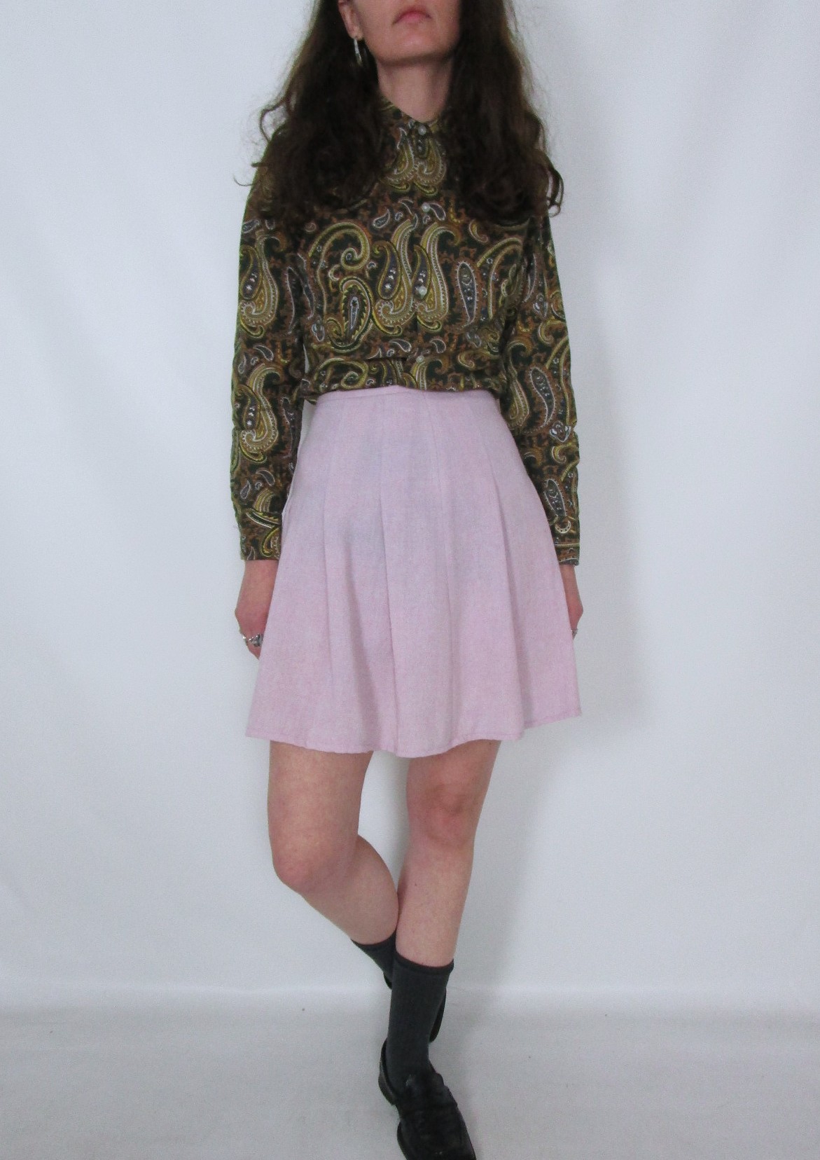 Mini-jupe plissé plat rose lilas XS