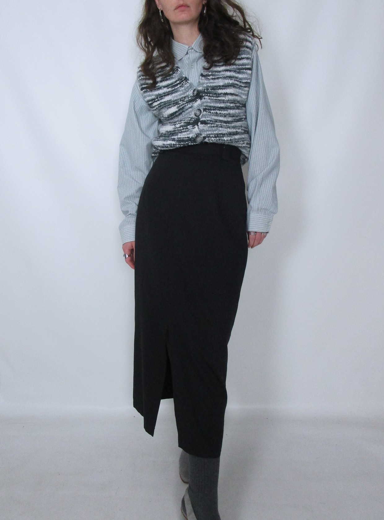 Jupe longue droite noir M/L