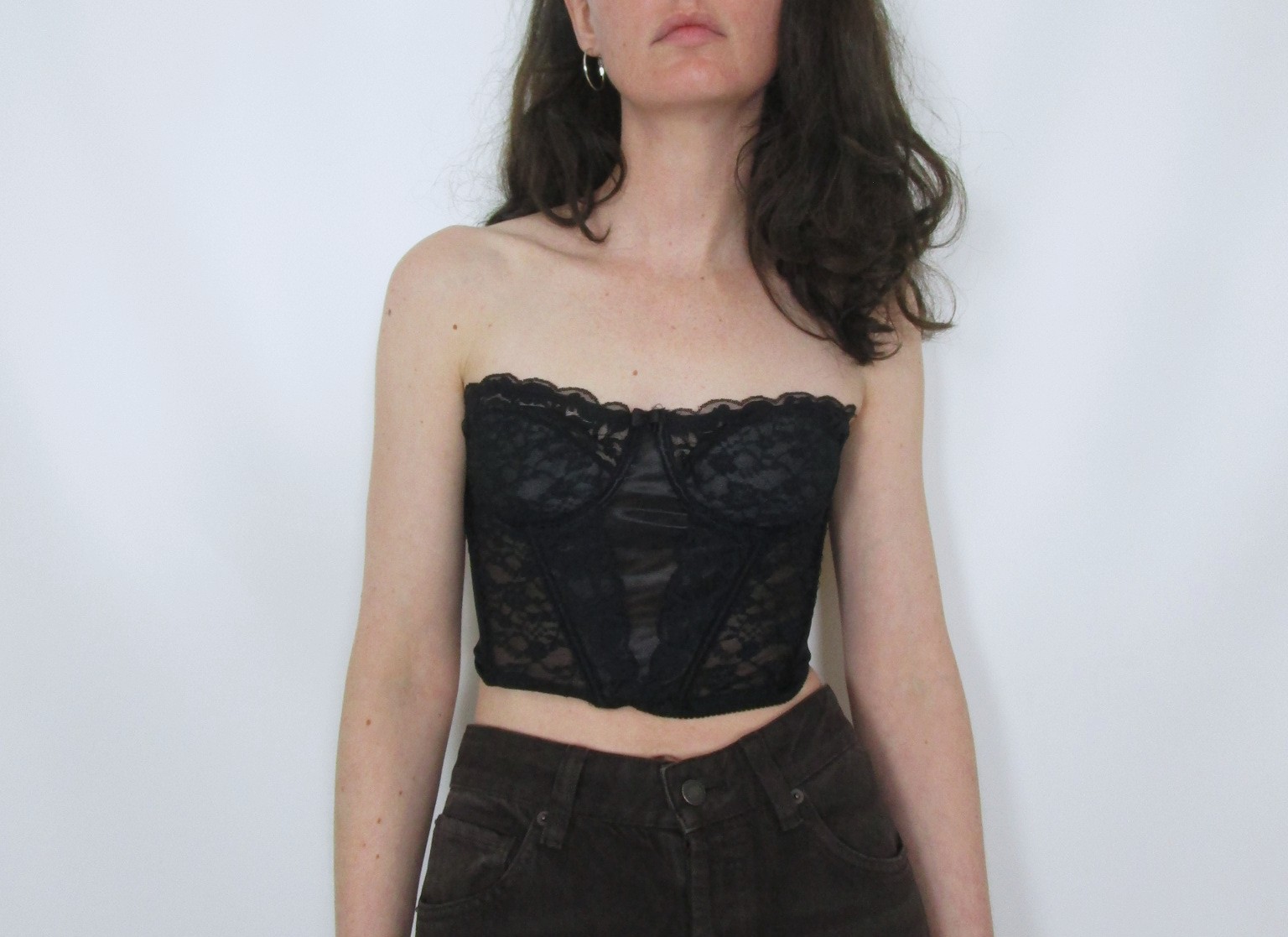 Bustier dentelle dos nus noir XS/S