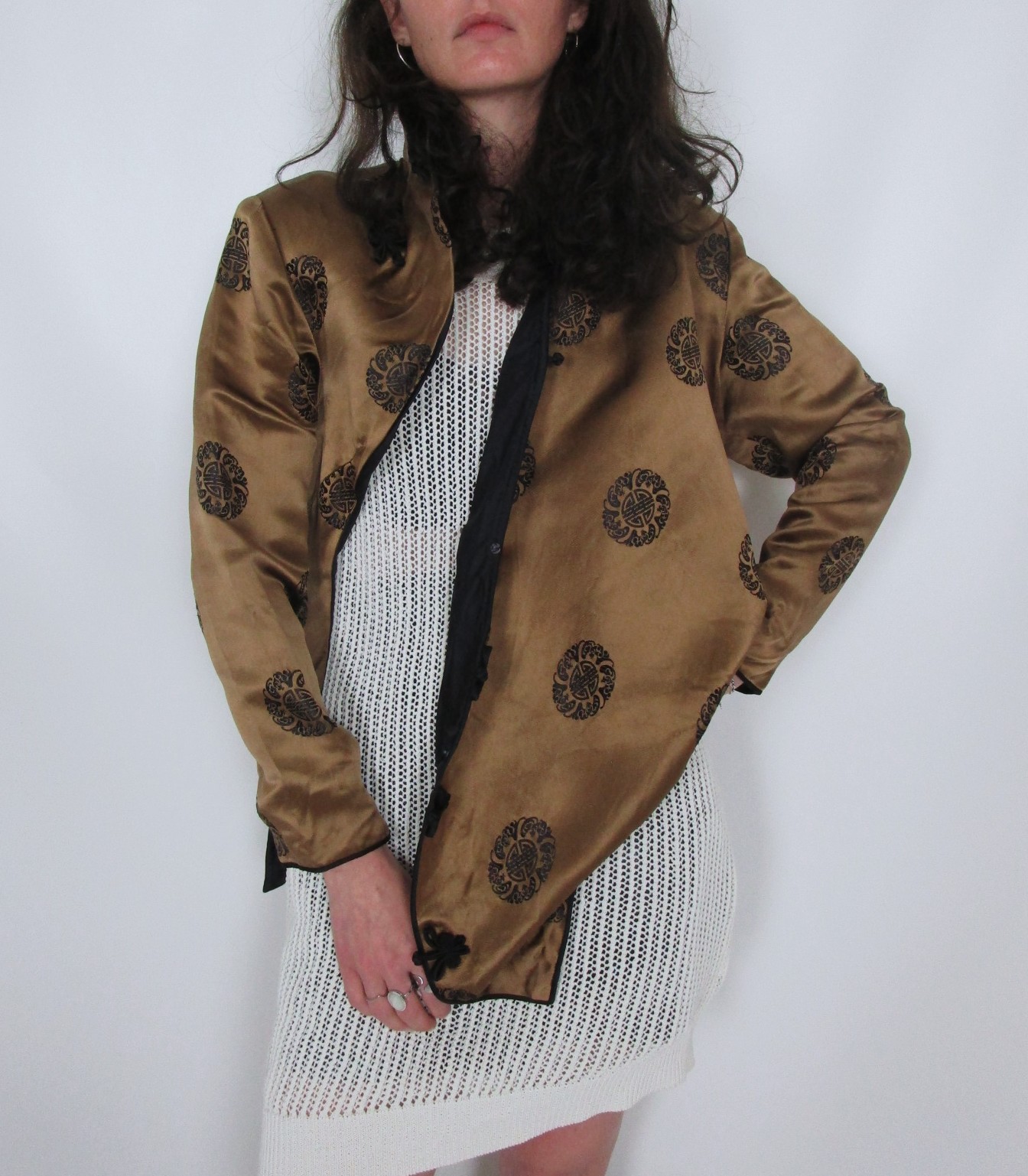 Top veste doré et noir XS/S