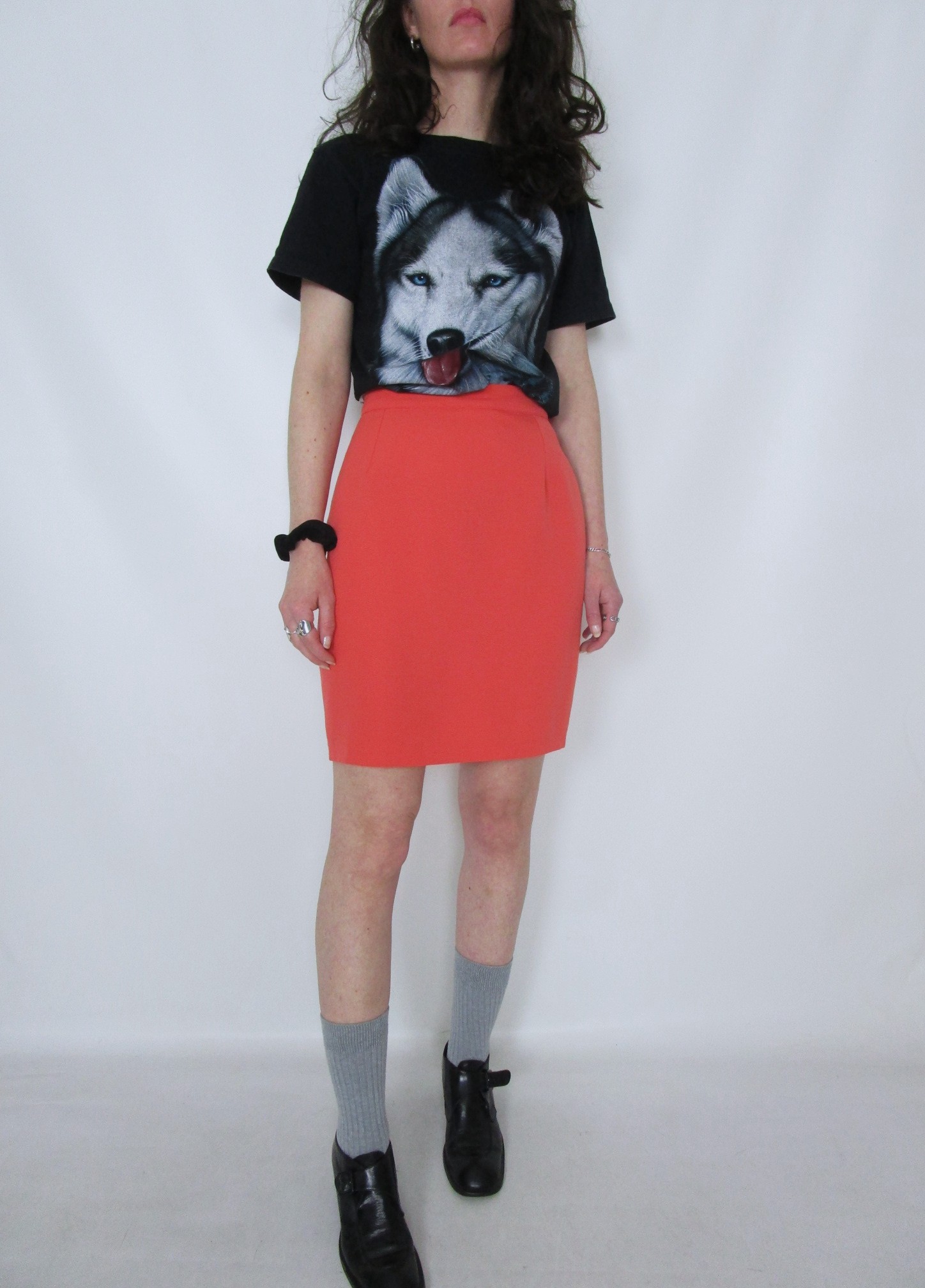 Jupe taille haute orange sanguine XS/S