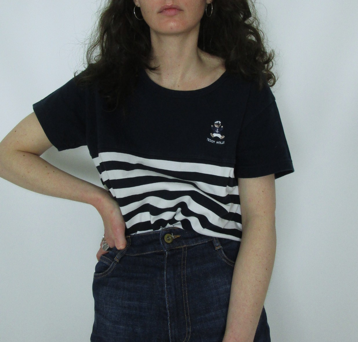 T-shirt coton loose marinière M/L