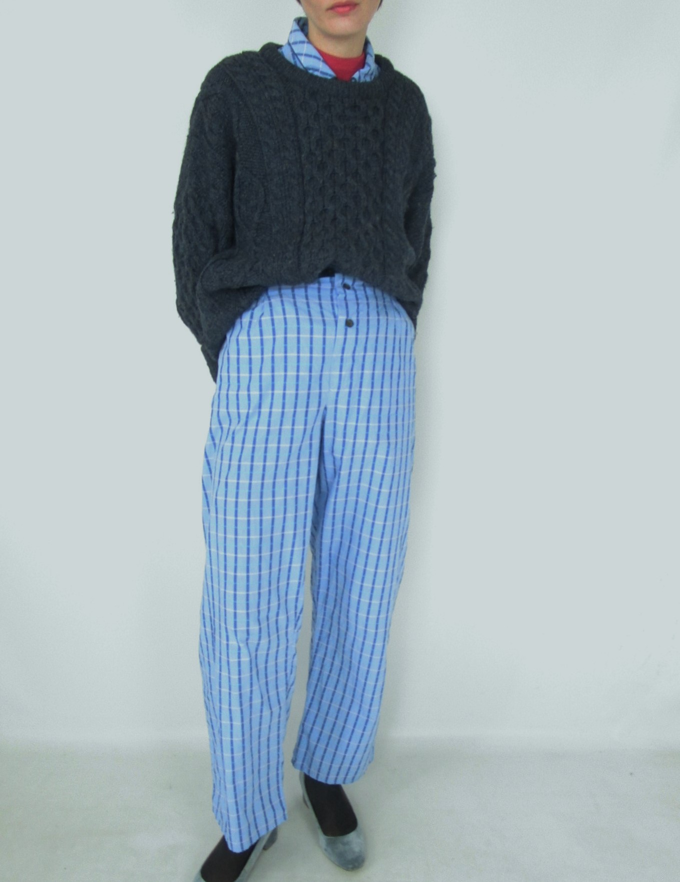 Pantalon pyjama ciel carreaux pastels L/XL