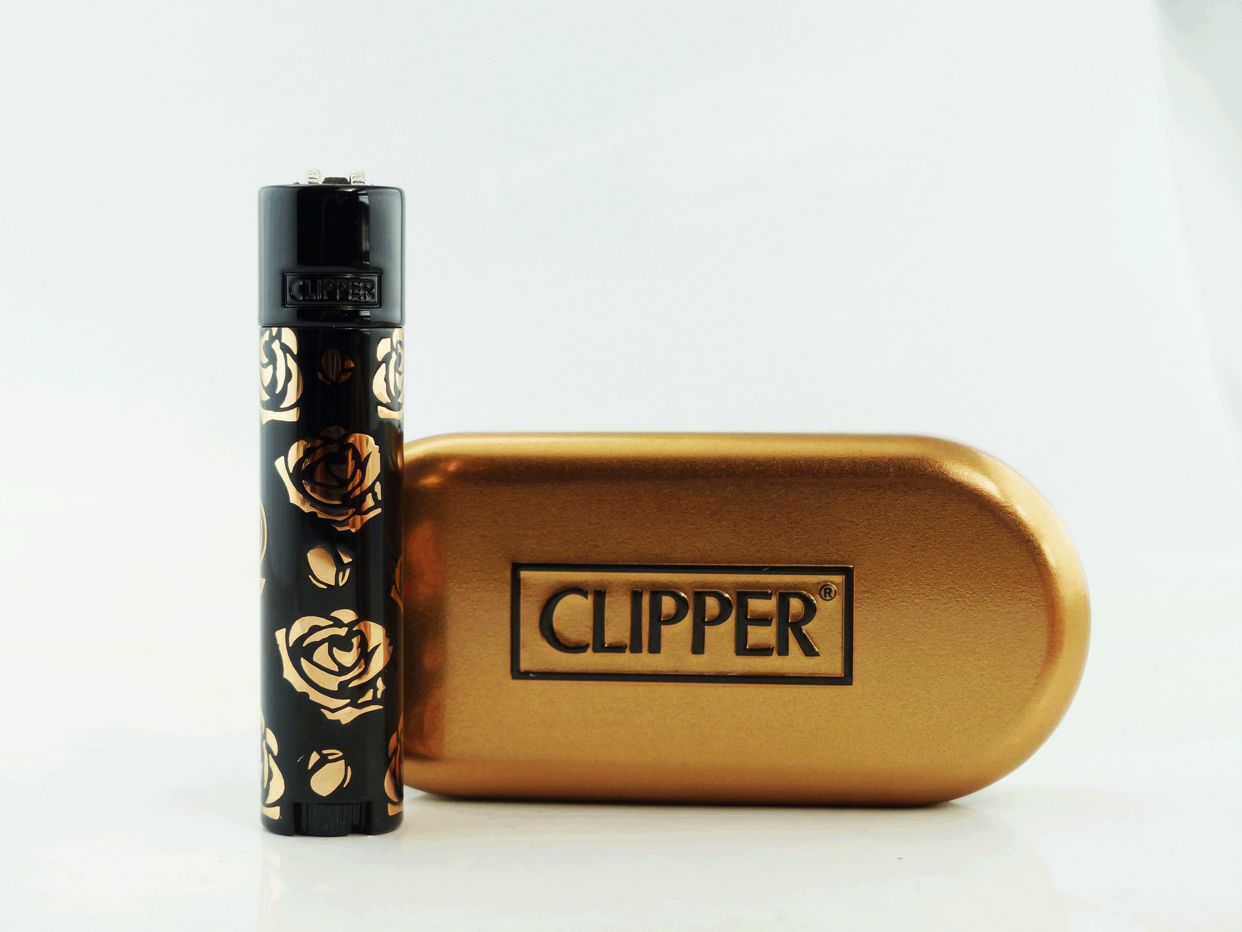 Mini briquet Clipper métal rose or