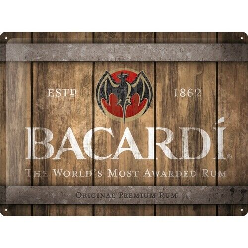 Plaque Rhum Bacardi 40 X 30 Les Plaquesplaques 30x40 Cm Nostalgic Deco 