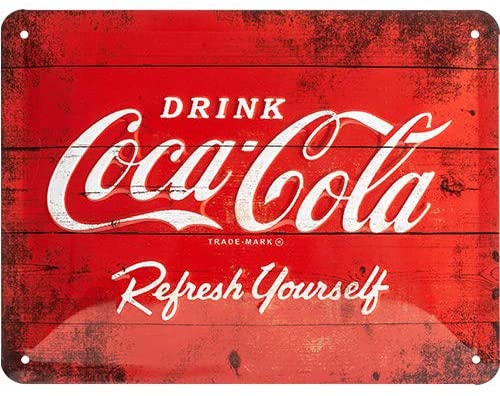 Nostalgic-Art Plaque Vintage Coca-Cola – Logo Red – Idée de Cadeau