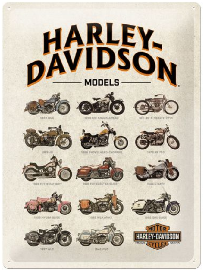 Plaque Harley garage 40 x 60 - Déco murale/Plaques 60x40 cm - decovintage
