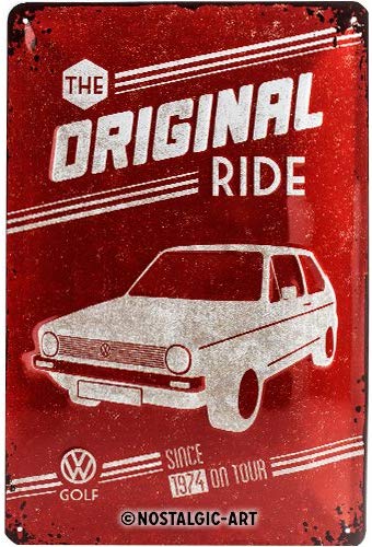 plaque-metal-vintage-vw-golf-collection-emaillee