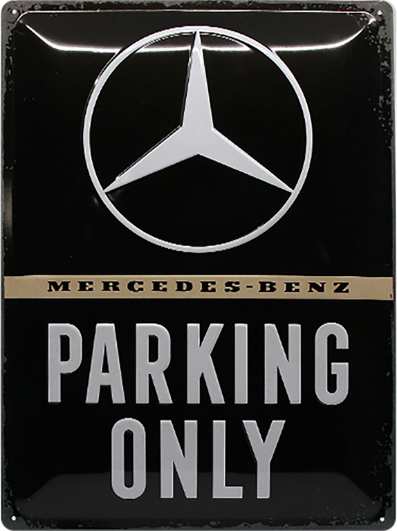 plaque-deco-metal-emaillee-mercedes-parking-vintage-retro