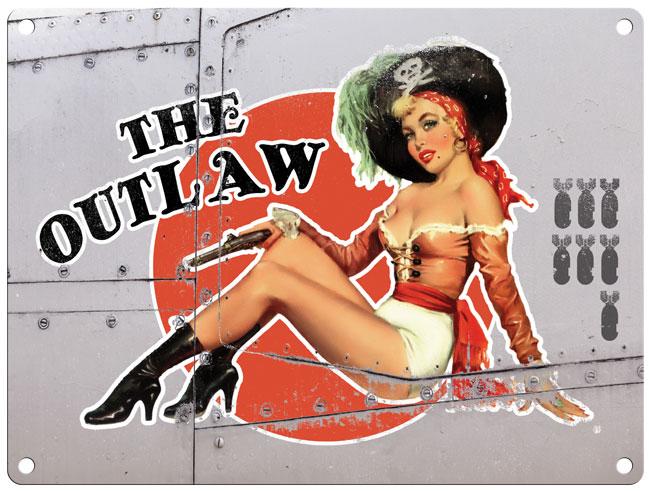 Plaque Pin Up Outlaw 40x30 Les Plaquesplaques 30x40 Cm Nostalgic Deco 