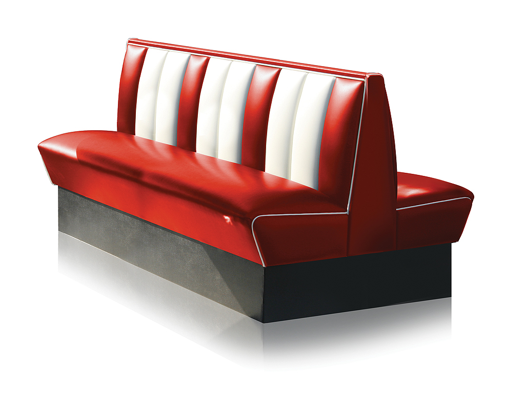 Banquette de Diner 3 places double mobilier américain 150db RED
