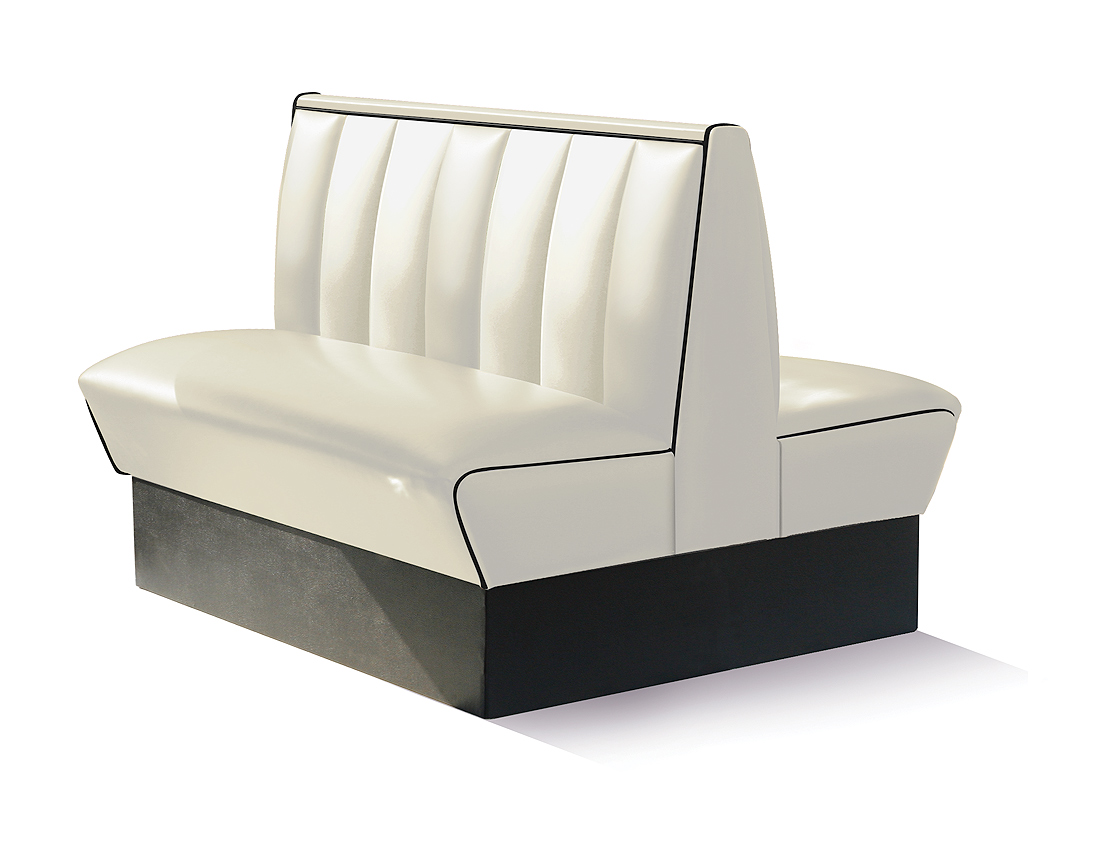 Banquette de Diner 2 places double mobilier américain HW-120DB_OFF_WHITE