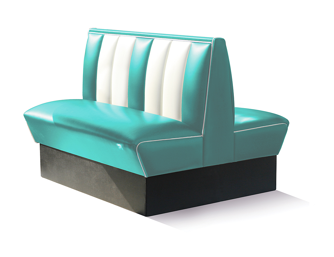 Banquette de Diner 2 places double mobilier américain HW-120DB_TURQOISE