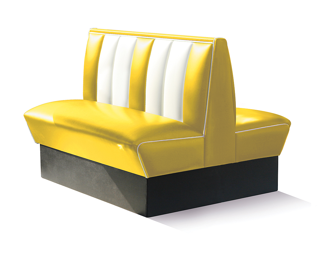 Banquette de Diner 2 places double mobilier américain HW-120DB YELLOW
