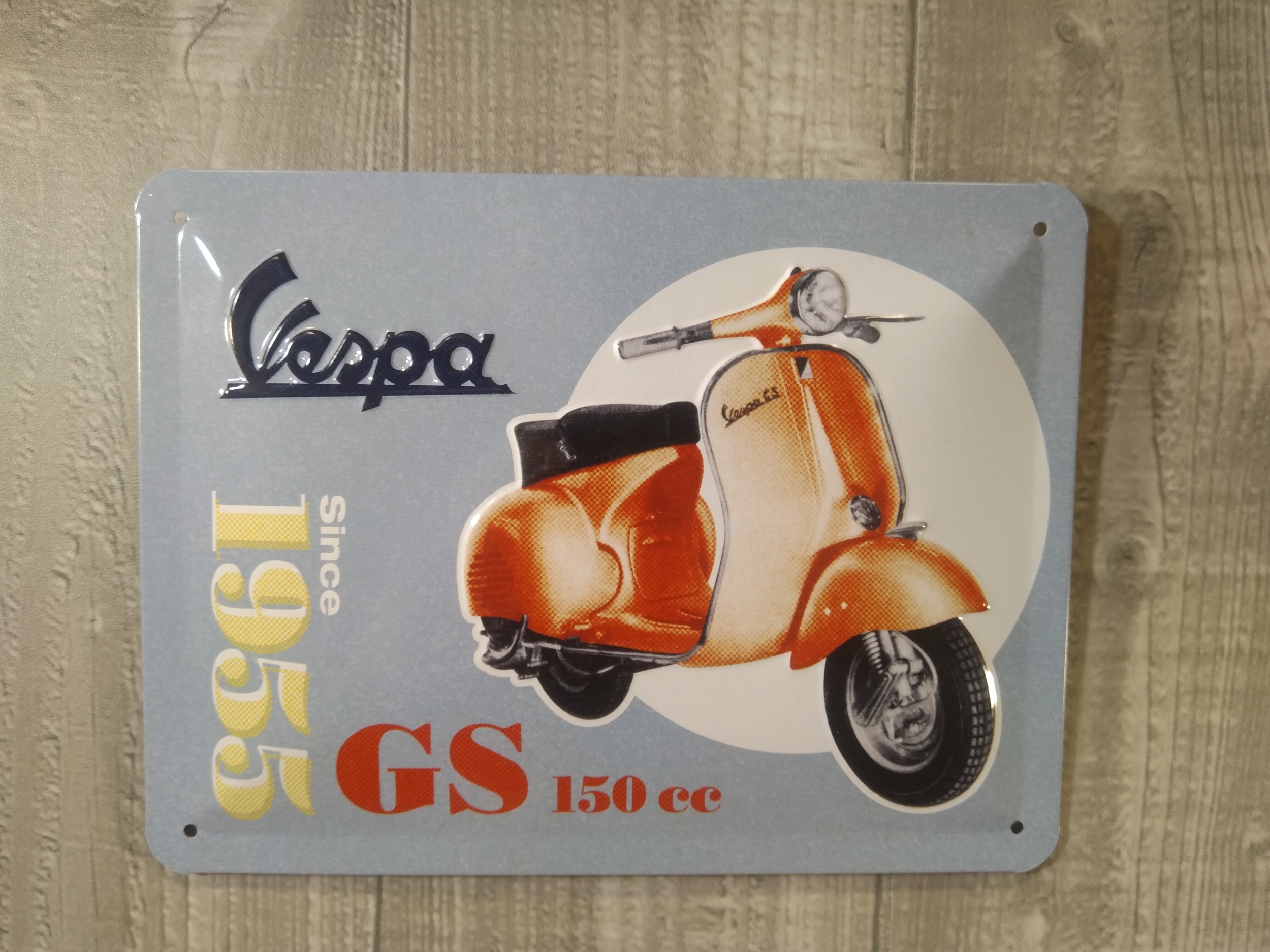 plaque métal rétro vintage scooter vespa