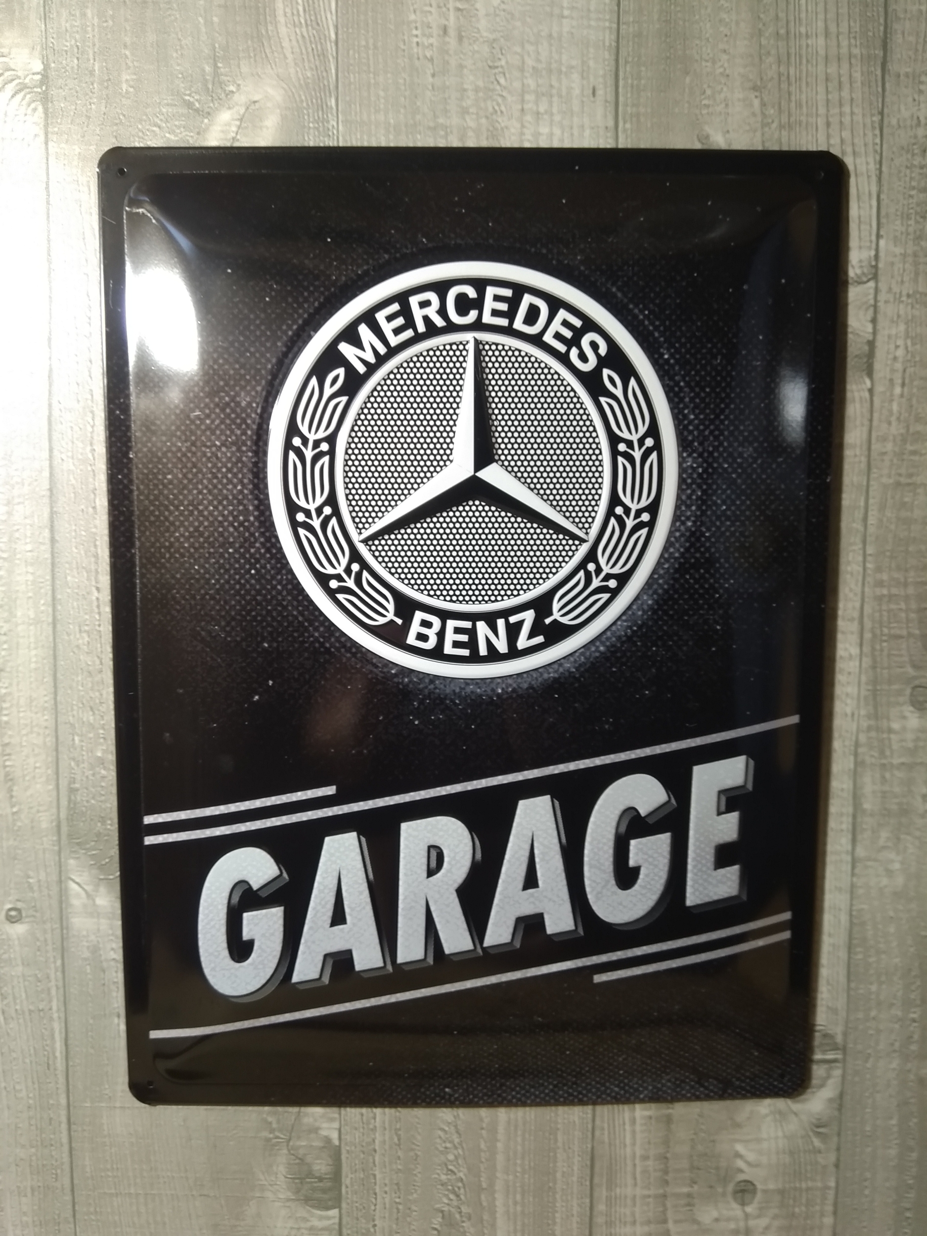 plaque métal déco rétro vintage publicitaire mercedes benz garage