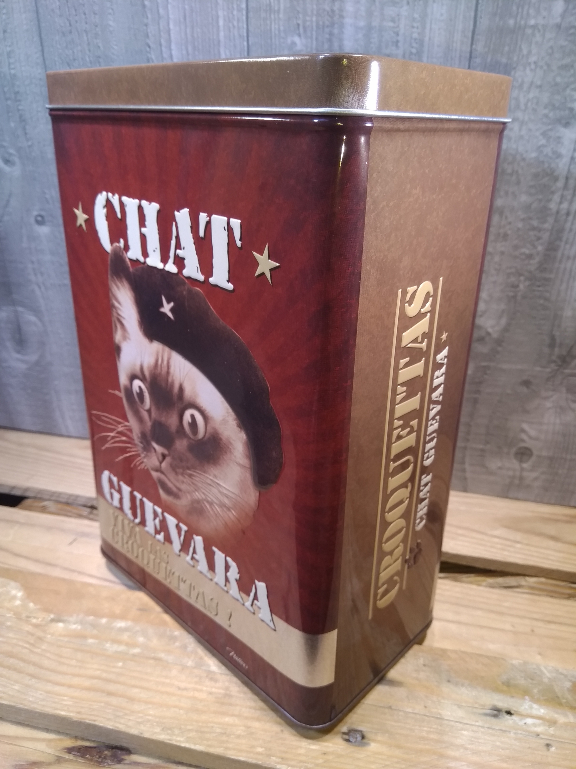 Boîte métal à croquettes pour chat SHEPA Natives déco rétro