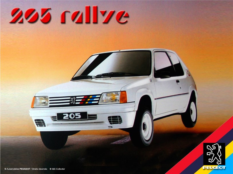 plaque-metal-relief-peugeot-205-rallye
