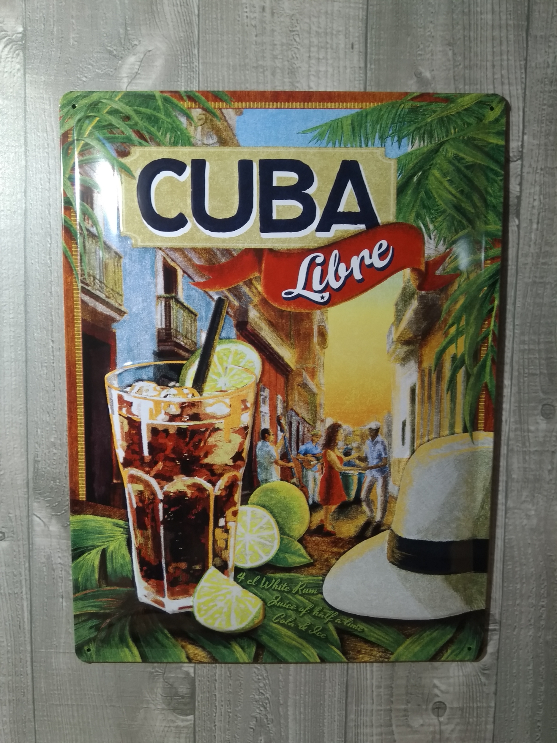 plaque métal déco publicitaire rétro vintage cuba libre