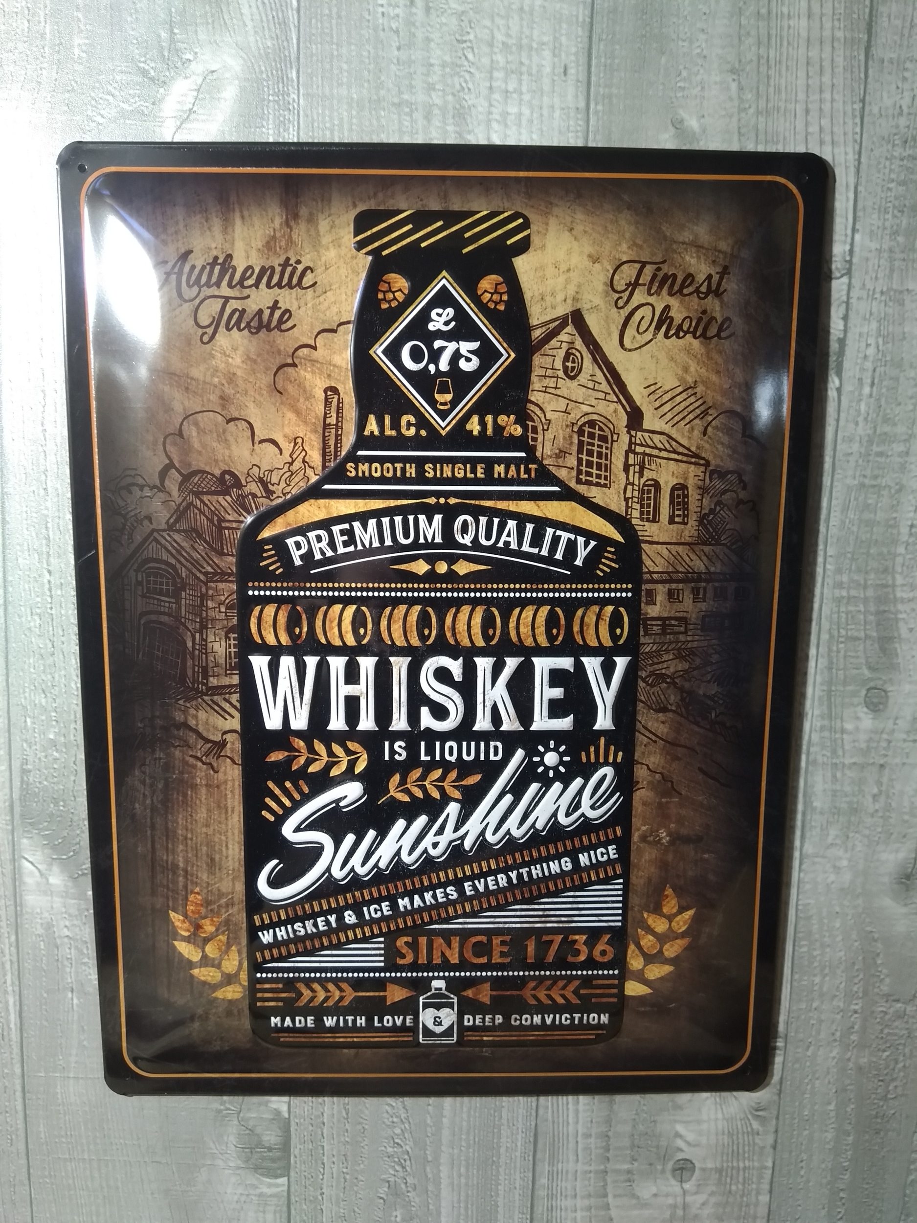 plaque métal déco bar publicitaire whisky rétro vintage