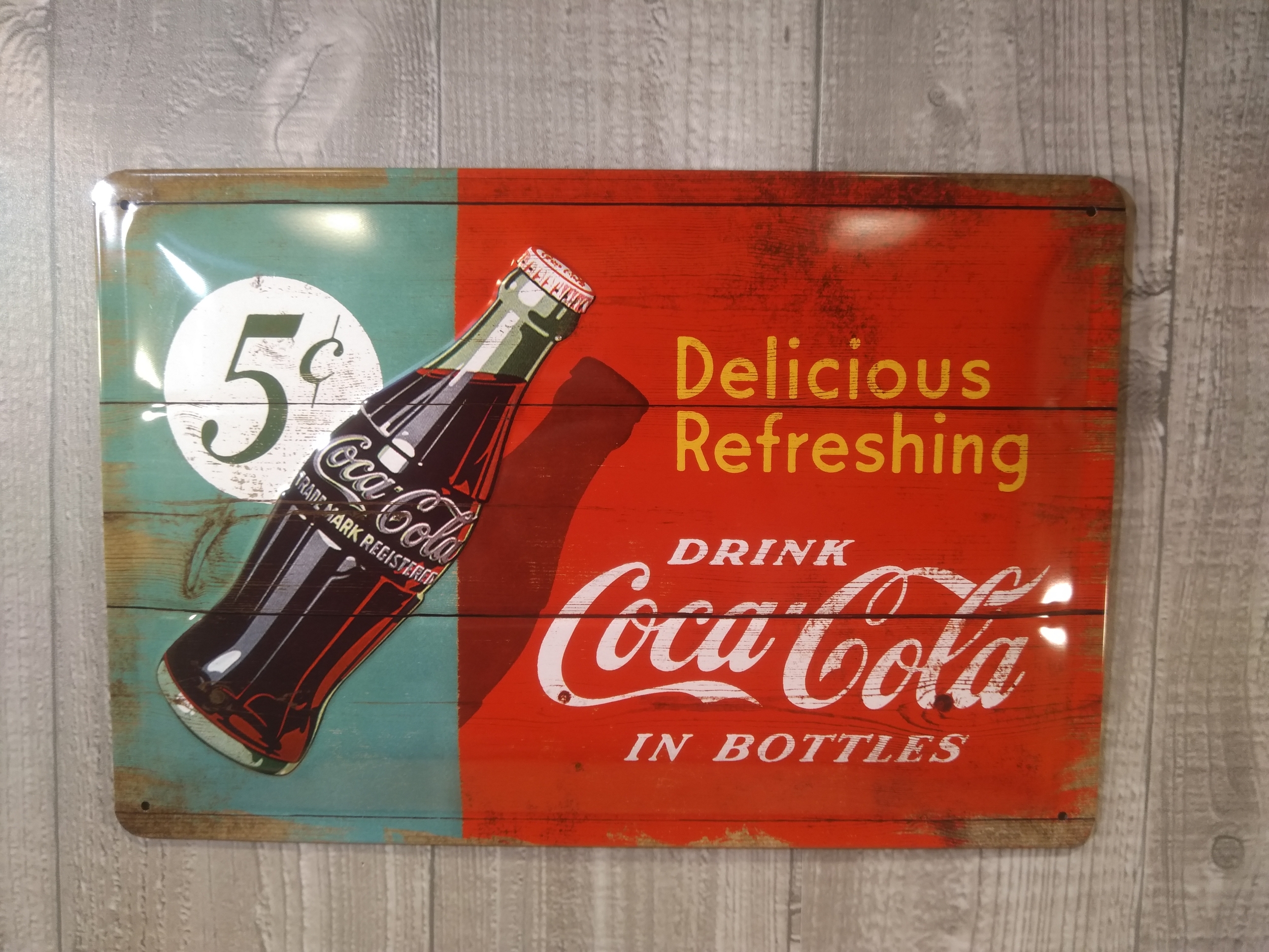 Plaque métal coca-cola refreshing 30 x 20 - Les Plaques/Plaques 20x30 cm -  nostalgic-deco