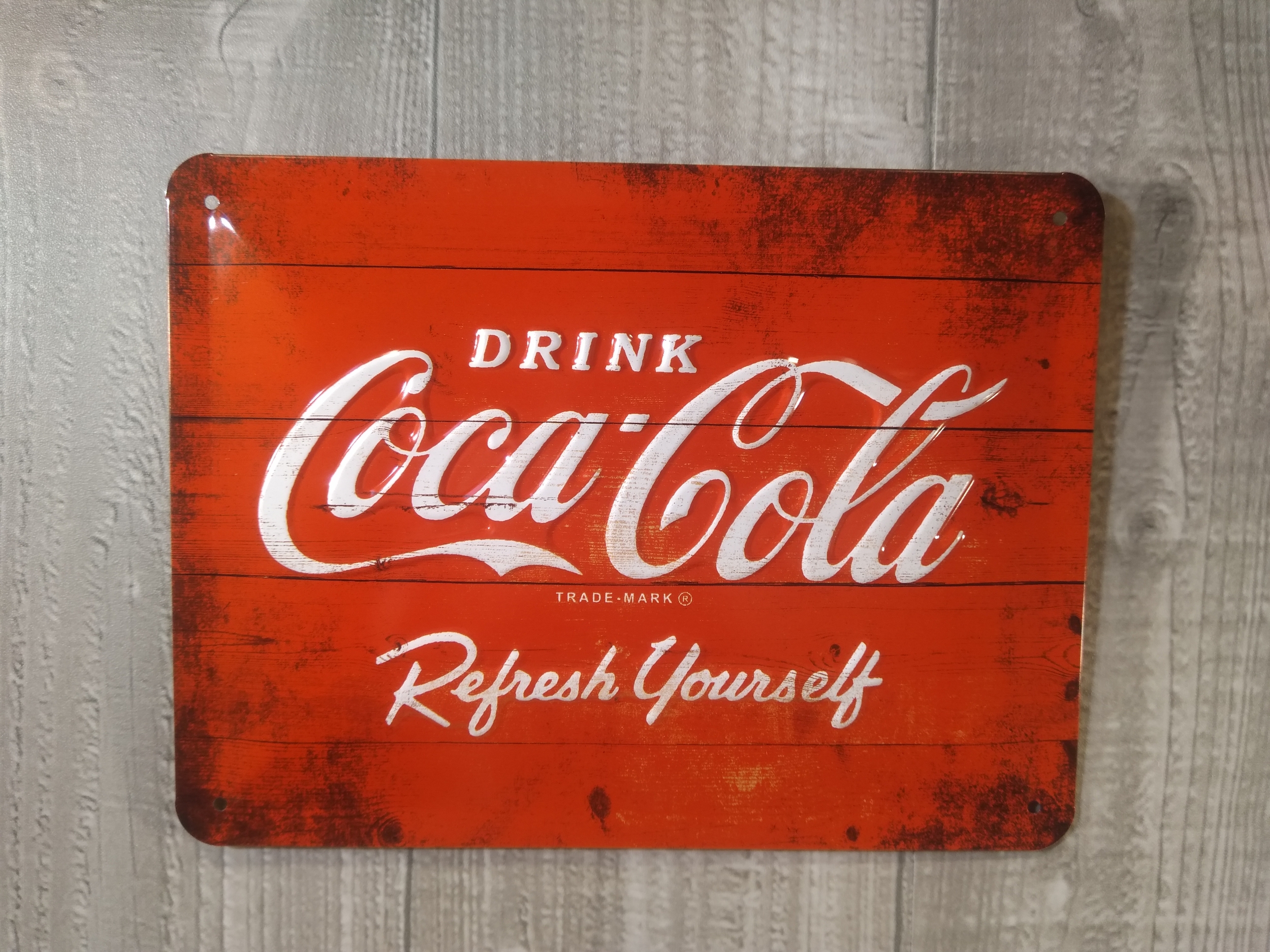 plaque métal déco publicitaire drink coca-cola rétro vintage