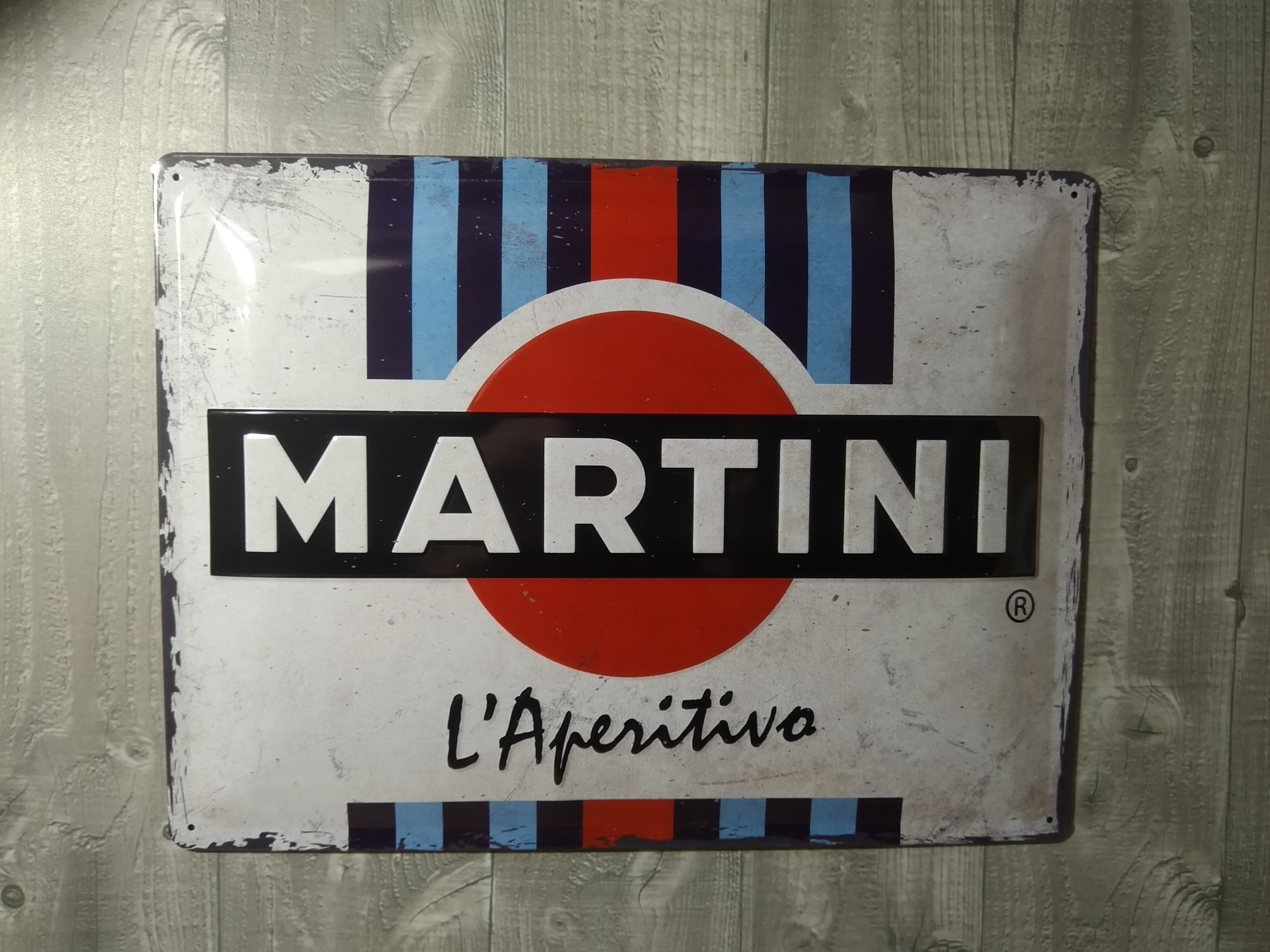 plaque métal publicitaire déco martini rétro vintage
