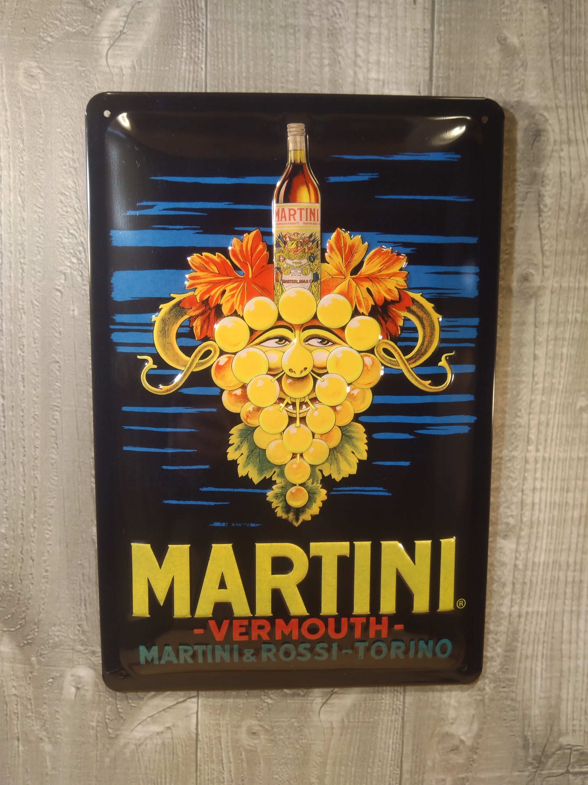 plaque métal déco publicitaire martini rétro vintage