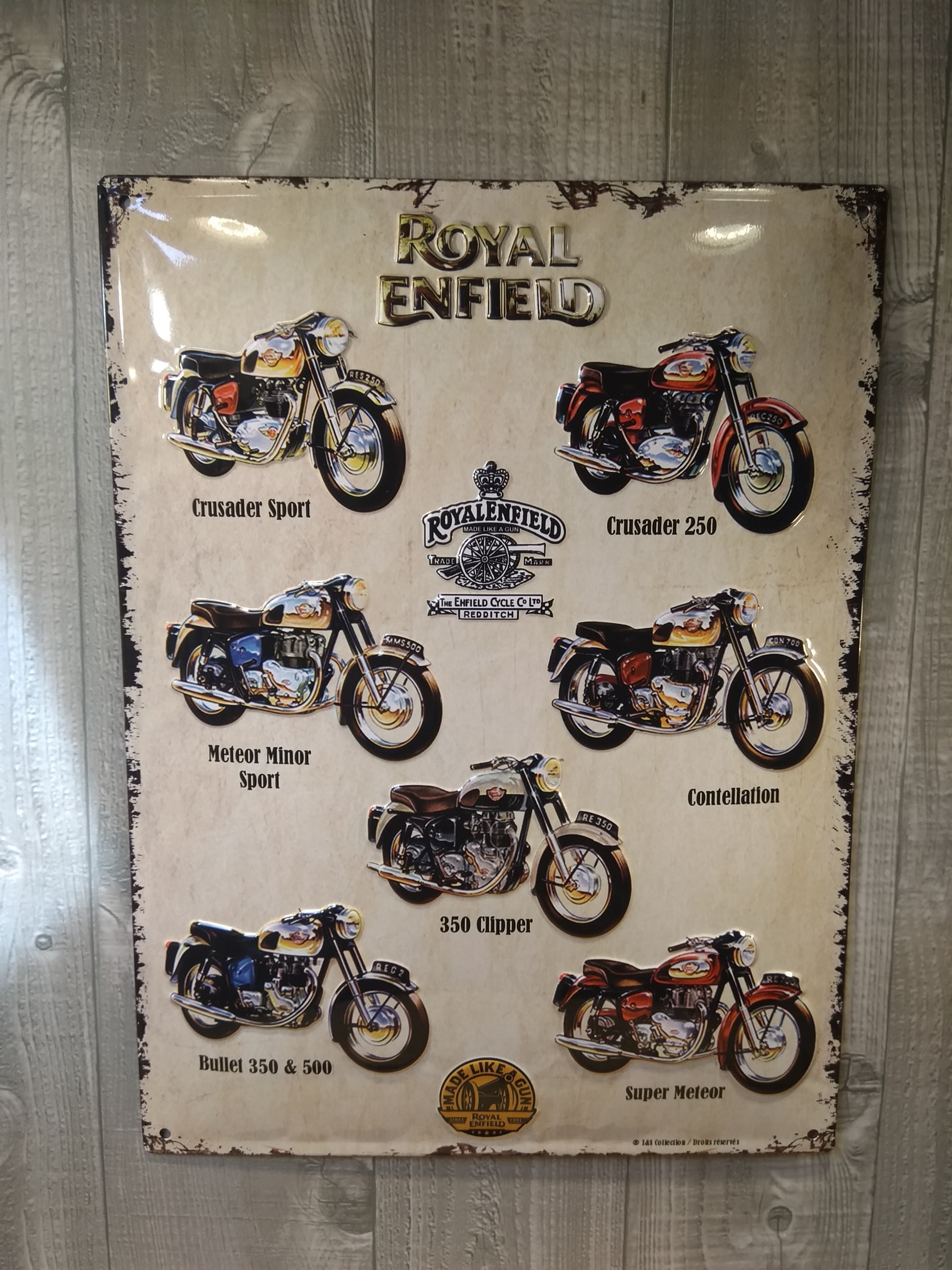 plaque métal déco publicitaire moto royal enfield rétro vintage