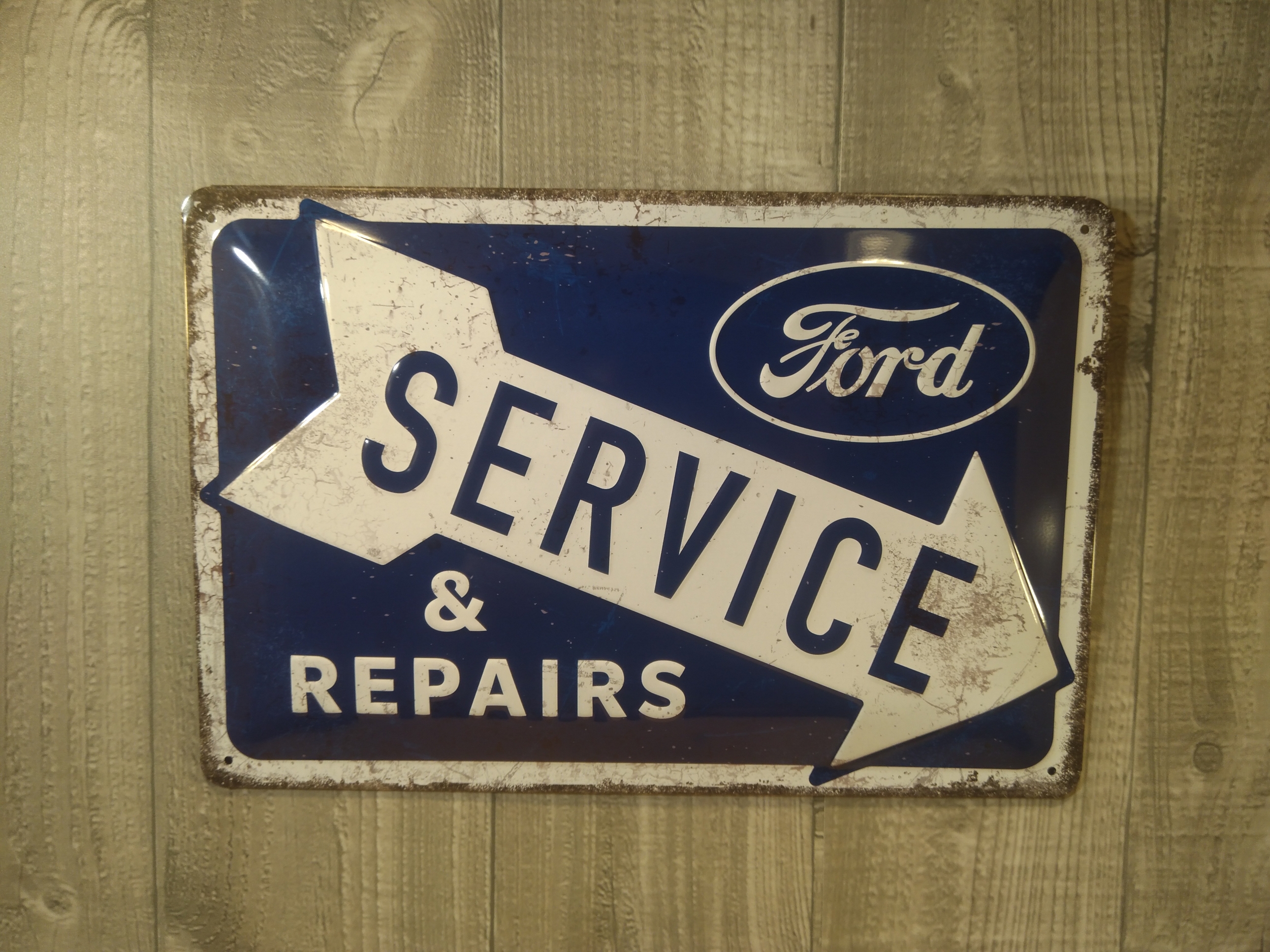plaque métal déco publicitaire garage ford service repairs rétro vintage