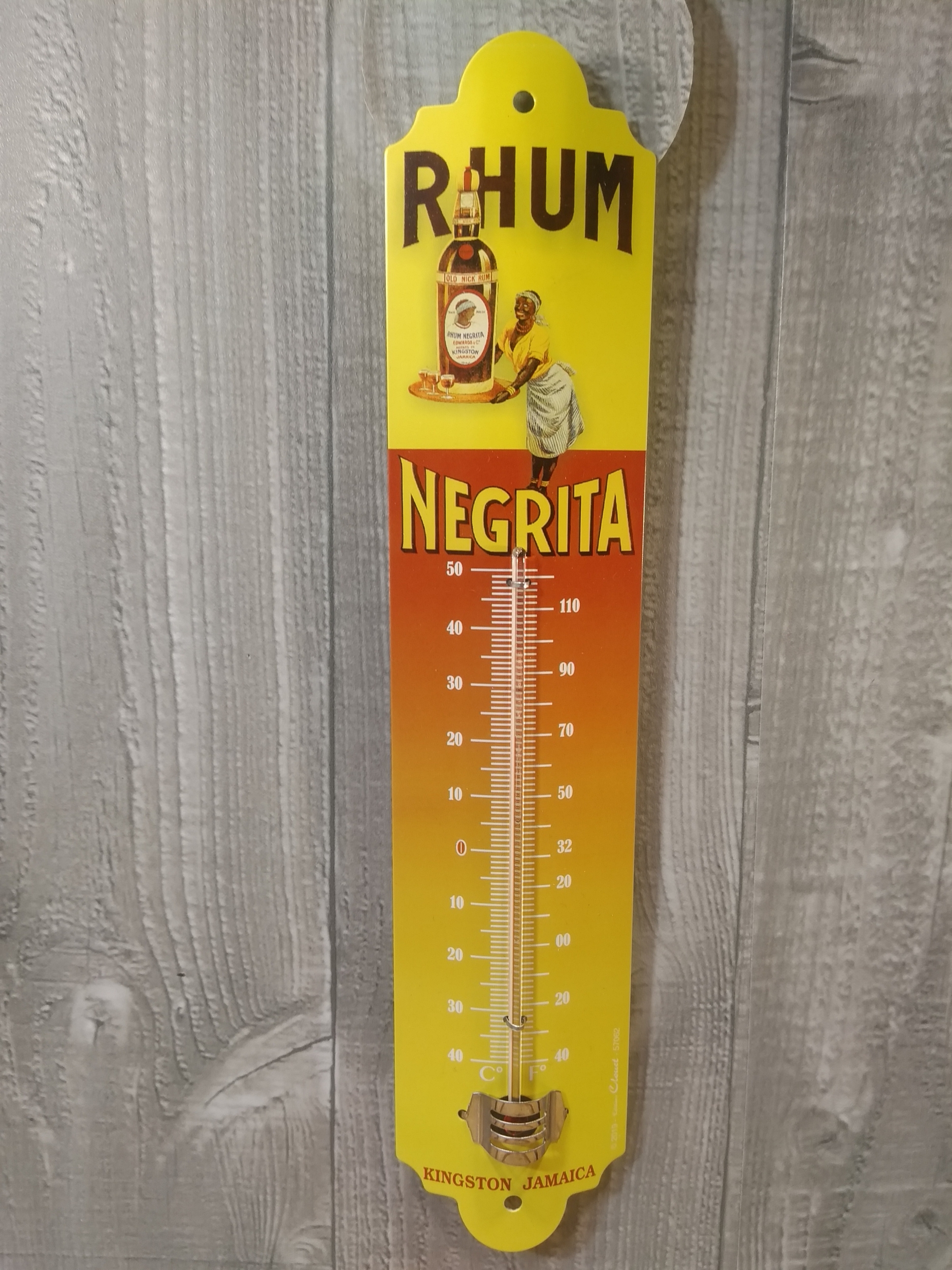 thermomètre métal mural publicitaire déco rhum negrita rétro vintage