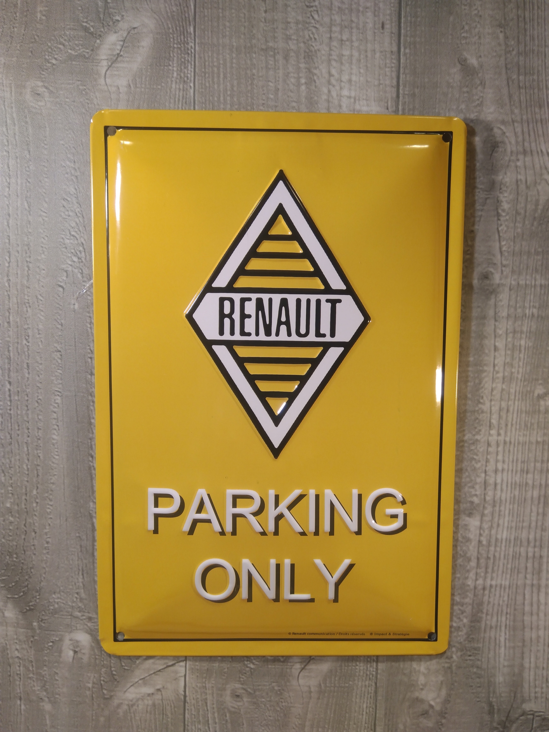plaque métal déco publicitaire renault parking only rétro vintage